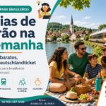 Férias de verão na Alemanha com lago, trem regional, brasileiros em piquenique e dicas de passeios baratos. Férias de Verão na Alemanha com Deutschlandticket