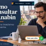 Homem de óculos diante de um notebook, ao lado do título “Como consultar a Anabin”.